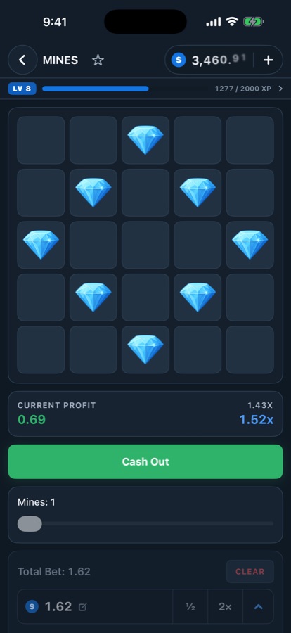 Jeu Mines d’Orbit Casino