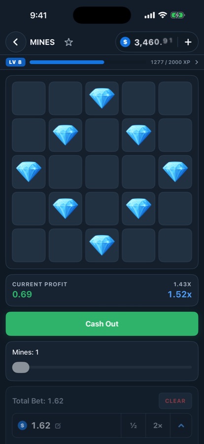 Orbit Casino Mines game