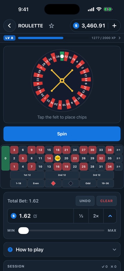 Orbit Casino roulette table